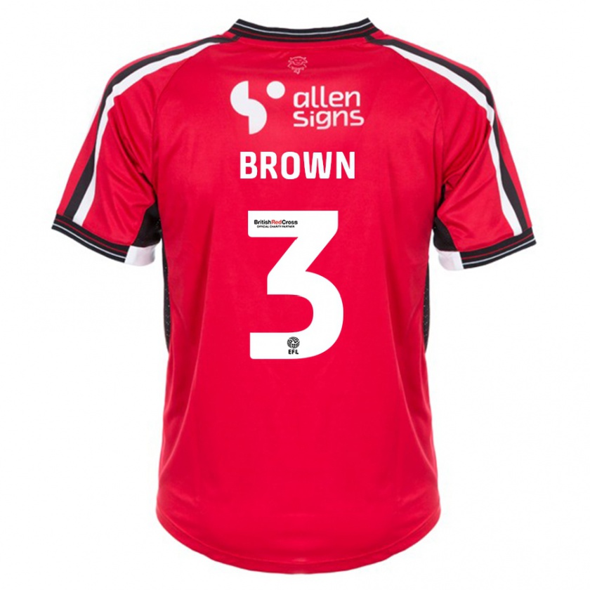 Kandiny Herren Jaden Brown #3 Rot Heimtrikot Trikot 2023/24 T-Shirt