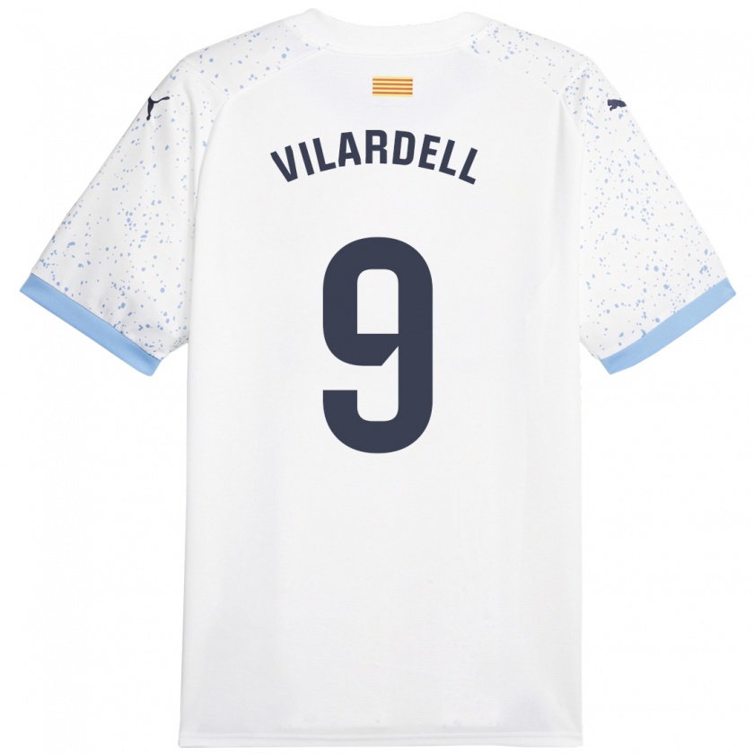 Kandiny Herren Júlia Vilardell #9 Weiß Auswärtstrikot Trikot 2023/24 T-Shirt