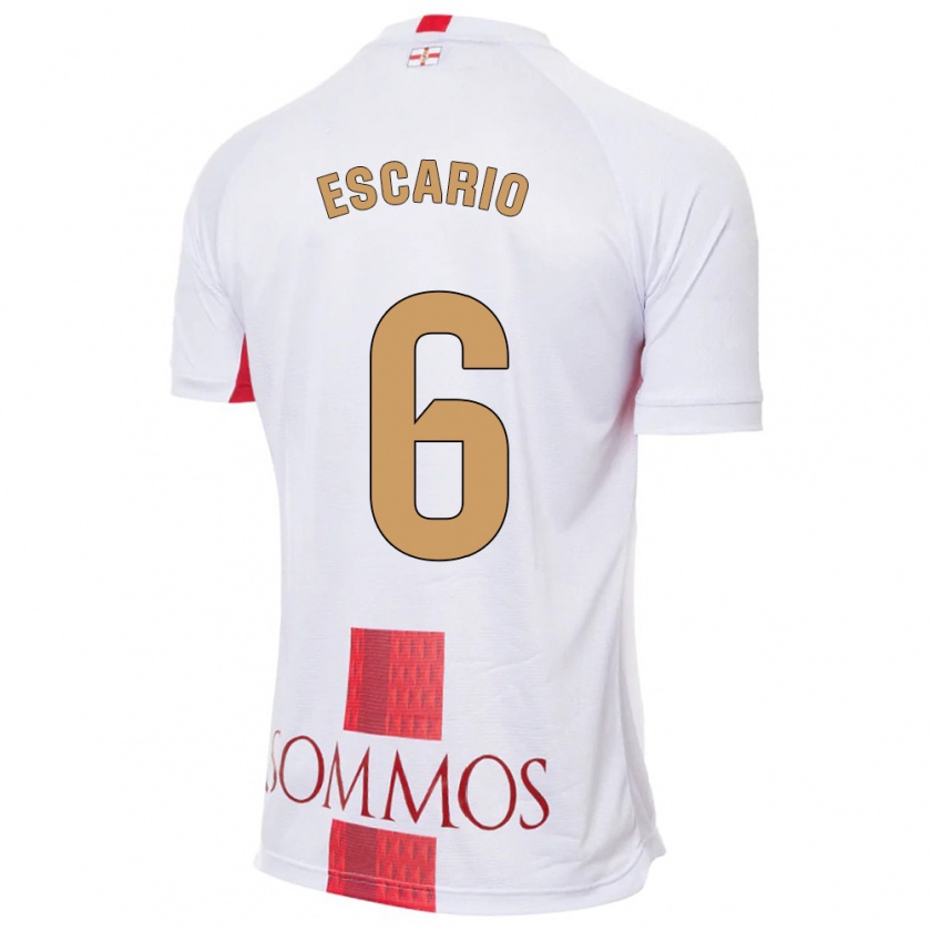 Kandiny Herren Jaime Escario #6 Weiß Auswärtstrikot Trikot 2023/24 T-Shirt