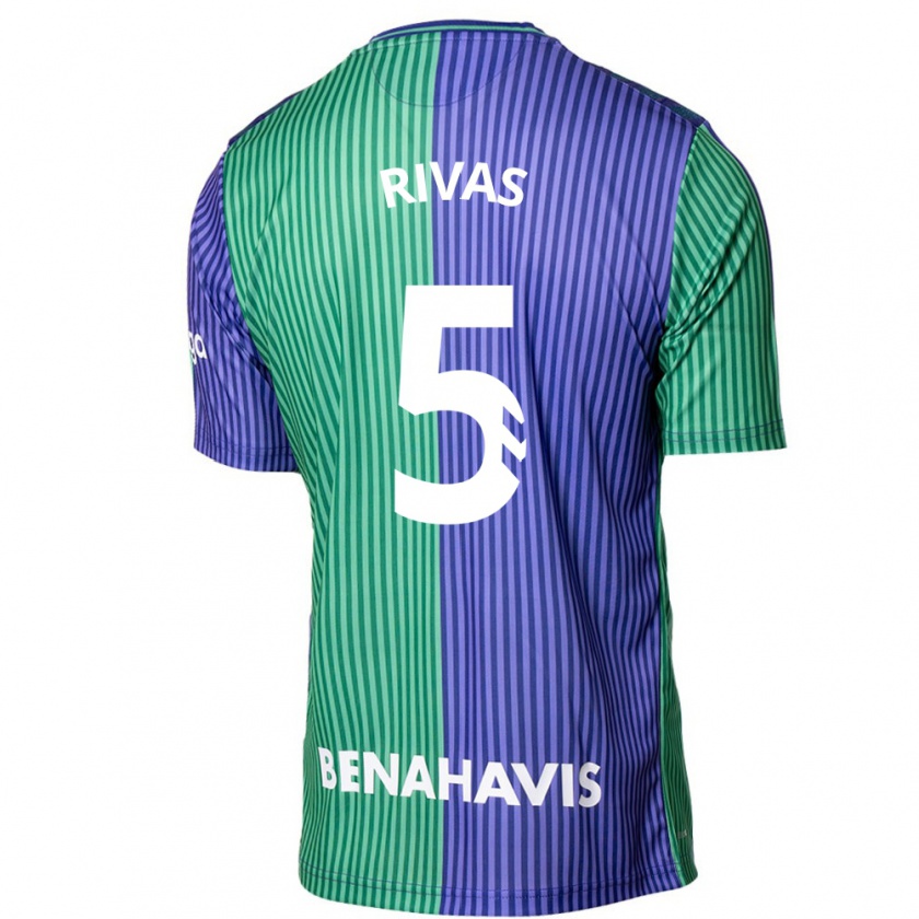 Kandiny Herren Juande Rivas #5 Grün Blau Auswärtstrikot Trikot 2023/24 T-Shirt