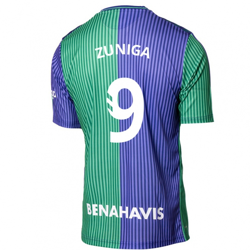 Kandiny Herren Loren Zúñiga #9 Grün Blau Auswärtstrikot Trikot 2023/24 T-Shirt