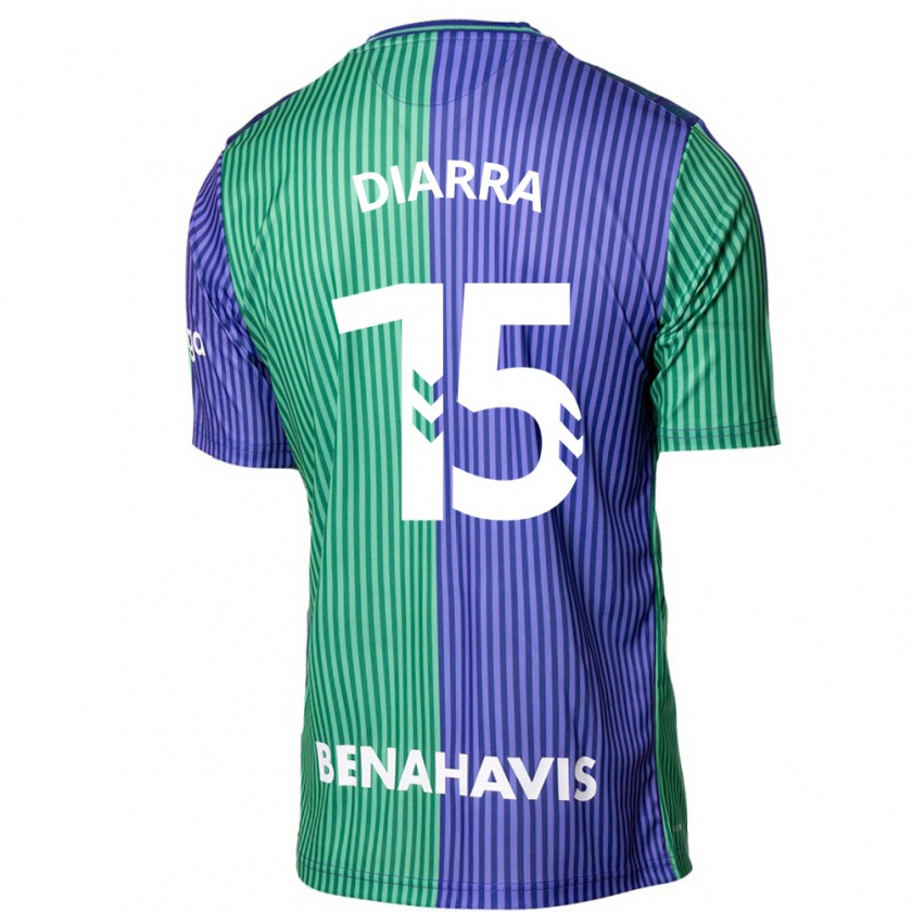 Kandiny Herren Moussa Diarra #15 Grün Blau Auswärtstrikot Trikot 2023/24 T-Shirt