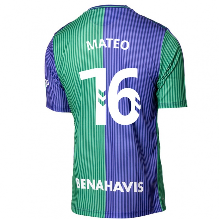 Kandiny Herren Ángel Mateo #16 Grün Blau Auswärtstrikot Trikot 2023/24 T-Shirt