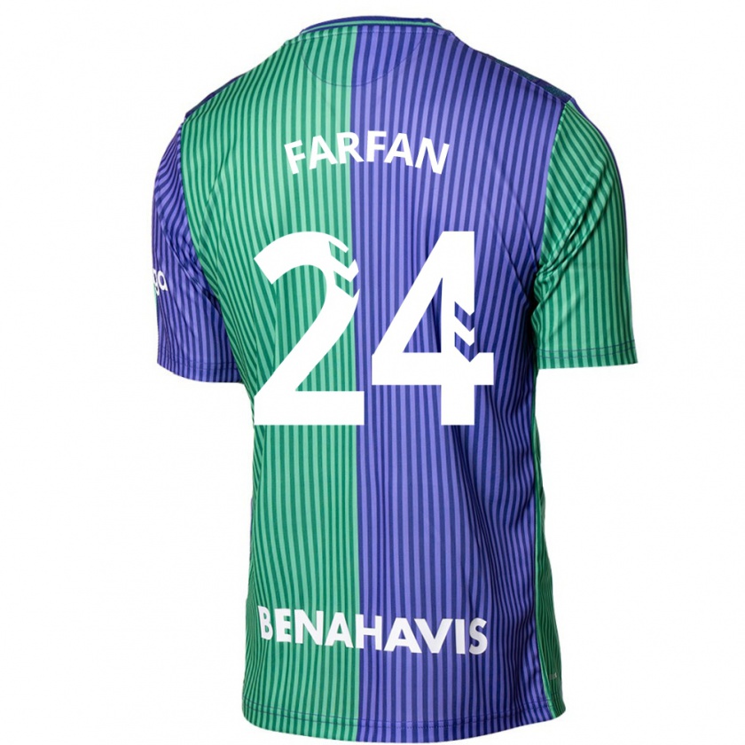 Kandiny Herren María Farfán #24 Grün Blau Auswärtstrikot Trikot 2023/24 T-Shirt