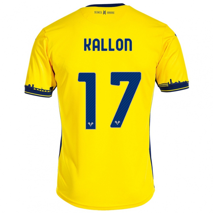 Kandiny Herren Yayah Kallon #17 Gelb Auswärtstrikot Trikot 2023/24 T-Shirt