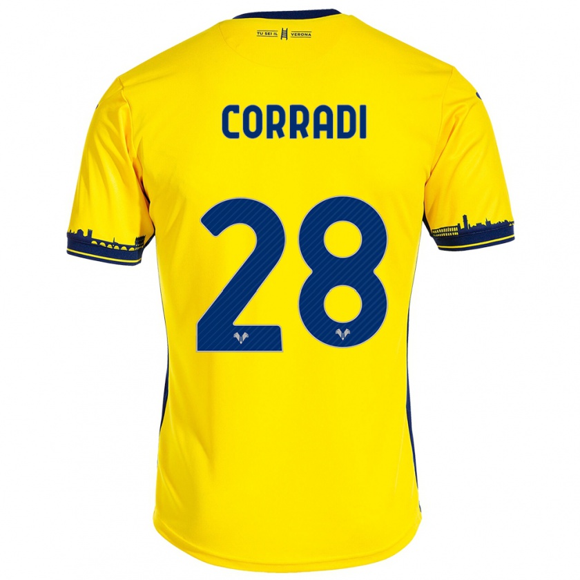 Kandiny Herren Christian Corradi #28 Gelb Auswärtstrikot Trikot 2023/24 T-Shirt