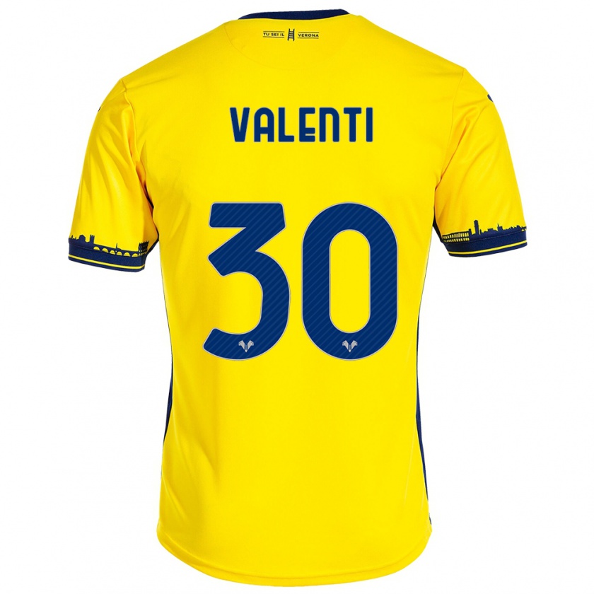 Kandiny Herren Francesco Valenti #30 Gelb Auswärtstrikot Trikot 2023/24 T-Shirt