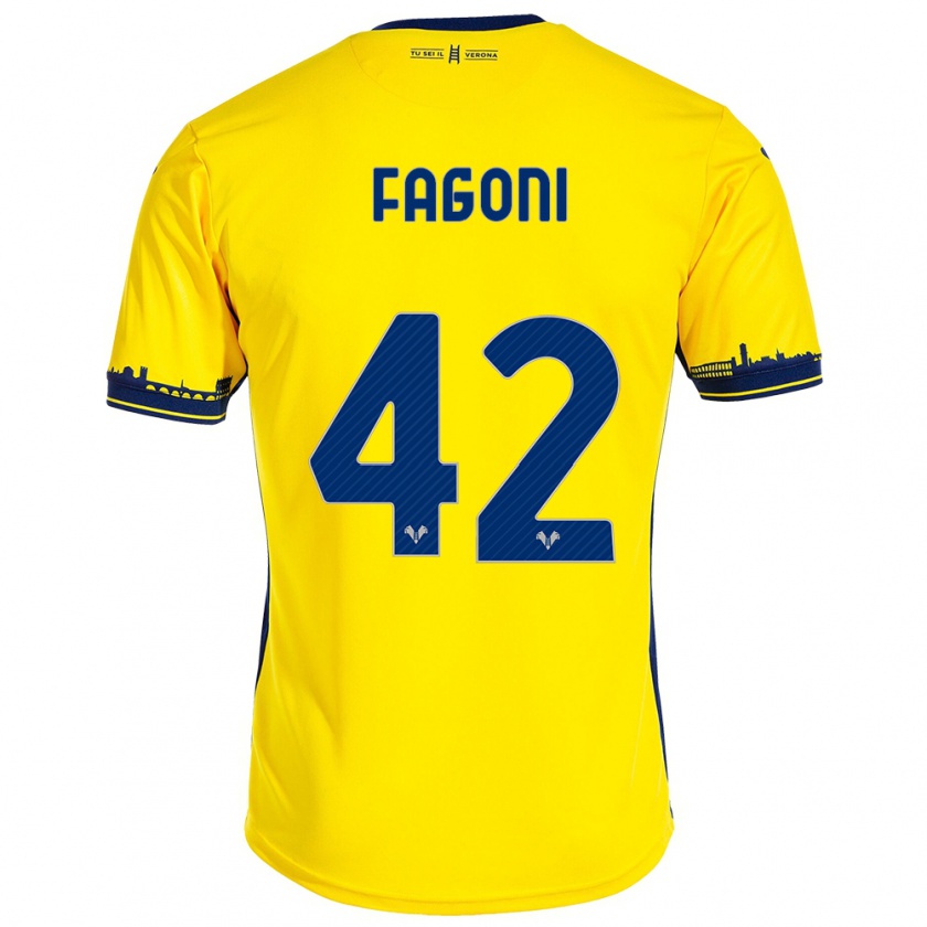 Kandiny Herren Marco Fagoni #42 Gelb Auswärtstrikot Trikot 2023/24 T-Shirt