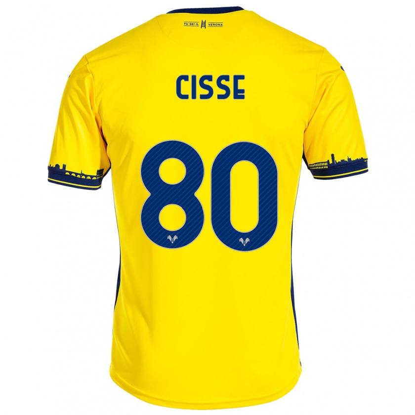 Kandiny Herren Alphadjo Cissè #80 Gelb Auswärtstrikot Trikot 2023/24 T-Shirt