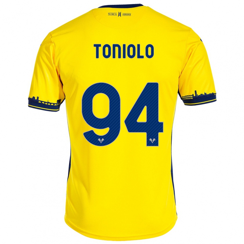 Kandiny Herren Giacomo Toniolo #94 Gelb Auswärtstrikot Trikot 2023/24 T-Shirt