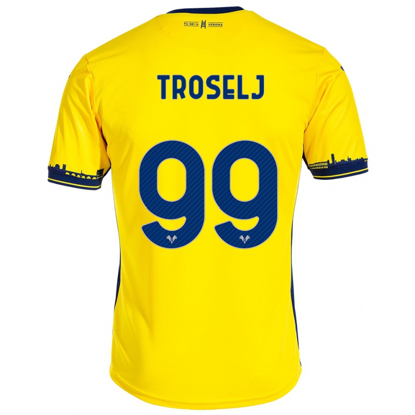 Kandiny Herren Ethan Troselj #99 Gelb Auswärtstrikot Trikot 2023/24 T-Shirt