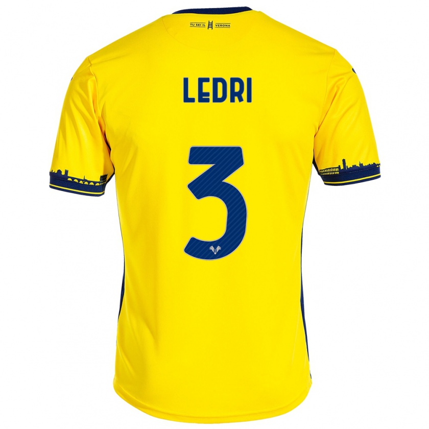 Kandiny Herren Michela Ledri #3 Gelb Auswärtstrikot Trikot 2023/24 T-Shirt