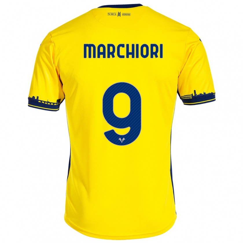 Kandiny Herren Giorgia Marchiori #9 Gelb Auswärtstrikot Trikot 2023/24 T-Shirt