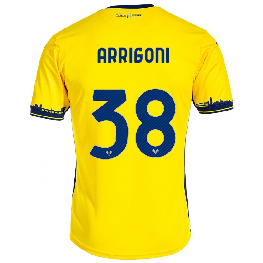 Kandiny Herren Arrigoni #38 Gelb Auswärtstrikot Trikot 2023/24 T-Shirt