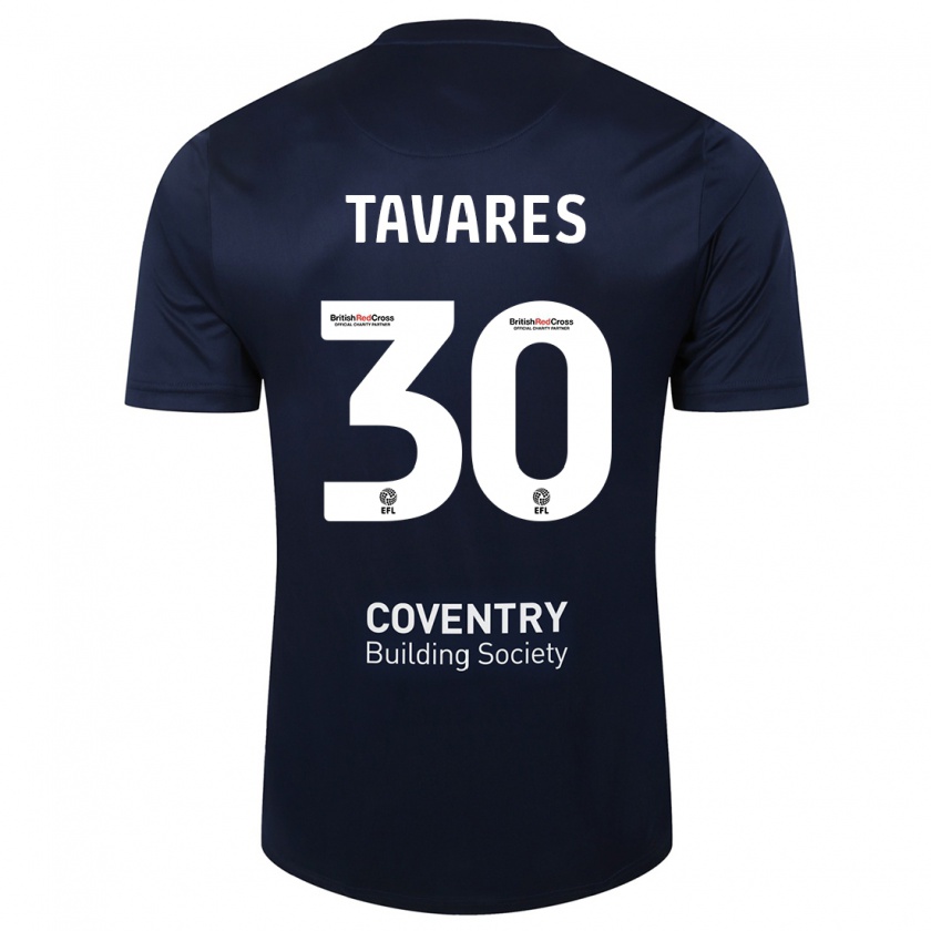 Kandiny Herren Fábio Tavares #30 Rote Marine Auswärtstrikot Trikot 2023/24 T-Shirt