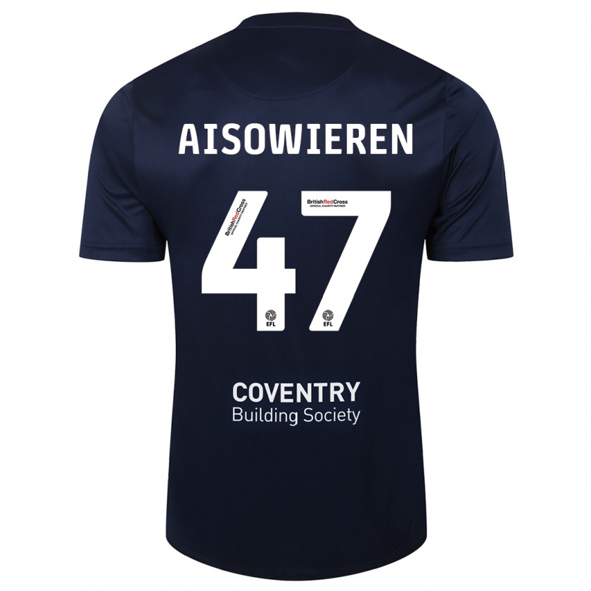 Kandiny Herren Evan Eghosa Aisowieren #47 Rote Marine Auswärtstrikot Trikot 2023/24 T-Shirt