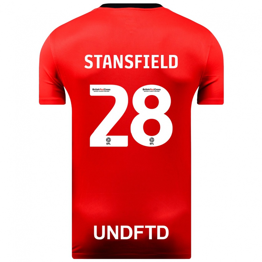 Kandiny Herren Jay Stansfield #28 Rot Auswärtstrikot Trikot 2023/24 T-Shirt