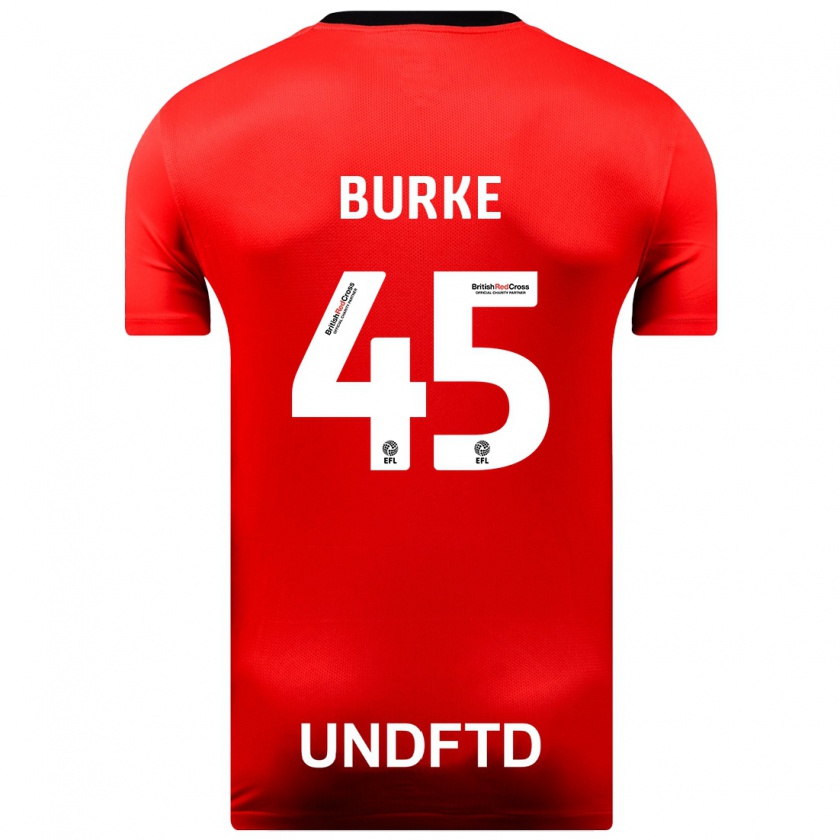 Kandiny Herren Oliver Burke #45 Rot Auswärtstrikot Trikot 2023/24 T-Shirt