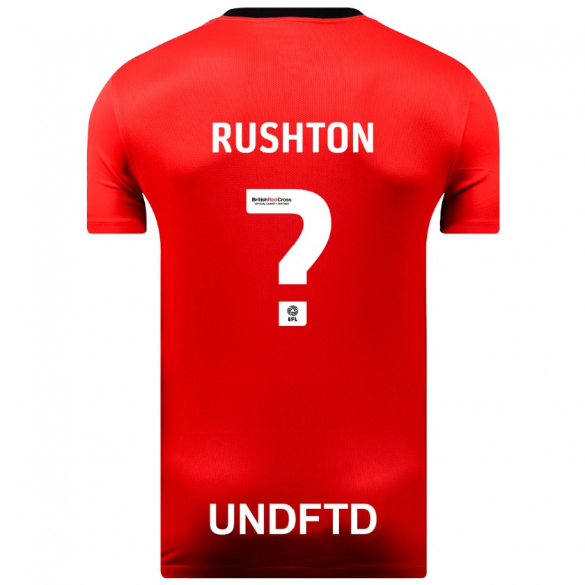 Kandiny Herren Niall Rushton #0 Rot Auswärtstrikot Trikot 2023/24 T-Shirt