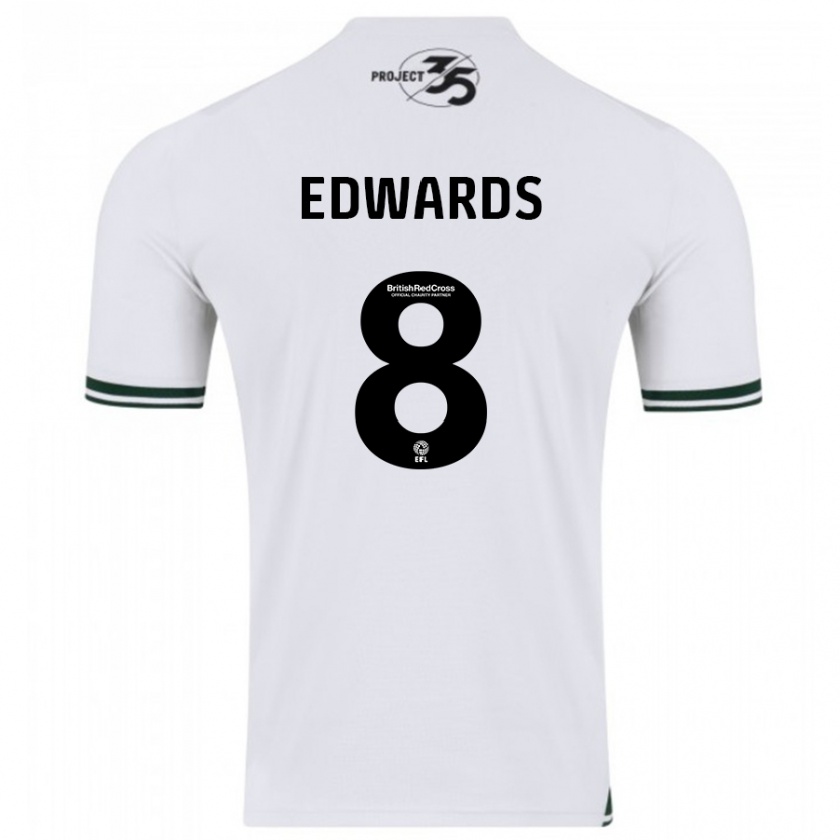 Kandiny Herren Joe Edwards #8 Weiß Auswärtstrikot Trikot 2023/24 T-Shirt