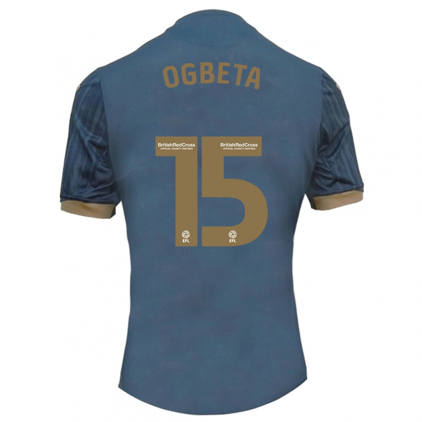 Kandiny Herren Nathanael Ogbeta #15 Dunkles Blaugrün Auswärtstrikot Trikot 2023/24 T-Shirt