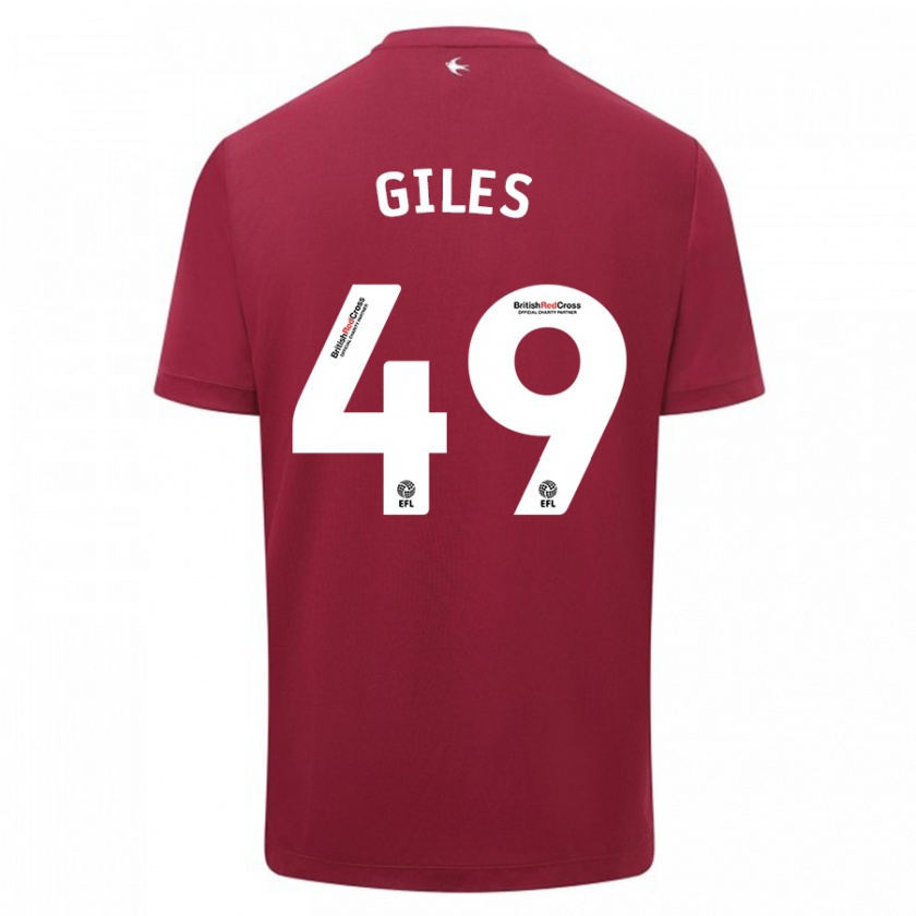 Kandiny Herren Luey Giles #49 Rot Auswärtstrikot Trikot 2023/24 T-Shirt