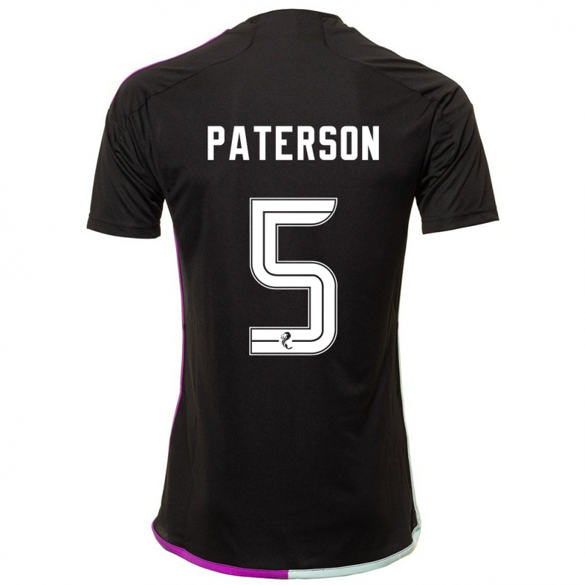 Kandiny Herren Donna Paterson #5 Schwarz Auswärtstrikot Trikot 2023/24 T-Shirt