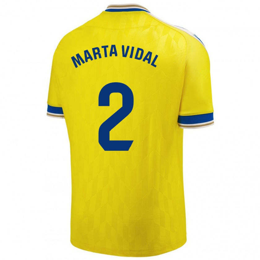 Kandiny Damen Marta Vidal Vela #2 Gelb Heimtrikot Trikot 2023/24 T-Shirt