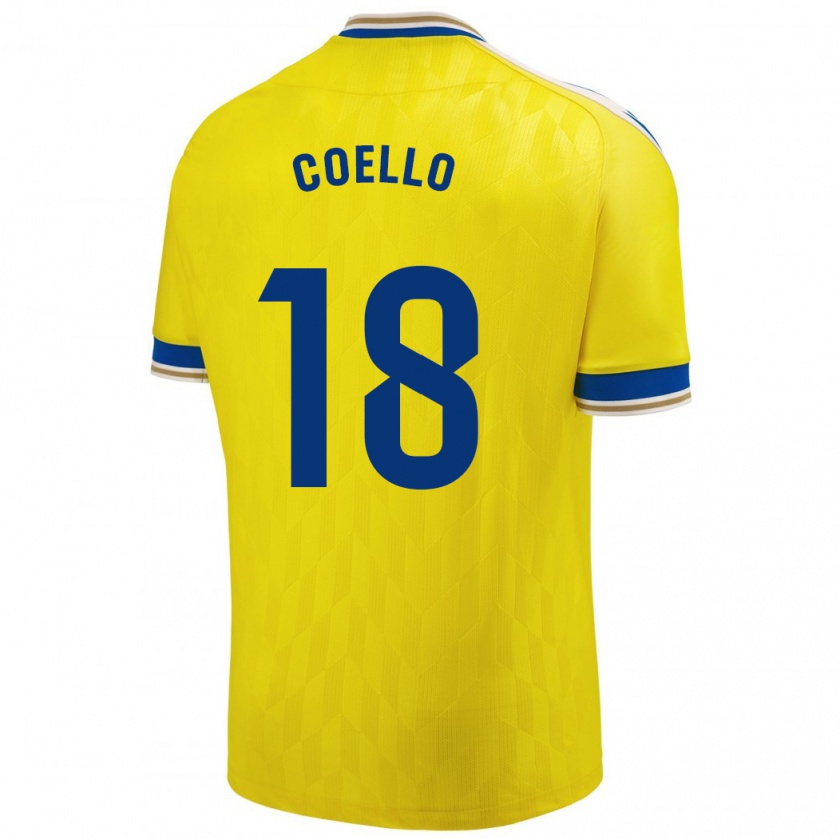 Kandiny Damen María Del Carmen Coello Vidal #18 Gelb Heimtrikot Trikot 2023/24 T-Shirt