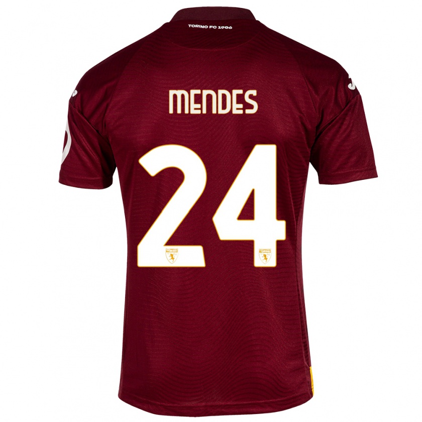 Kandiny Damen Rodrigo Mendes #24 Dunkelrot Heimtrikot Trikot 2023/24 T-Shirt