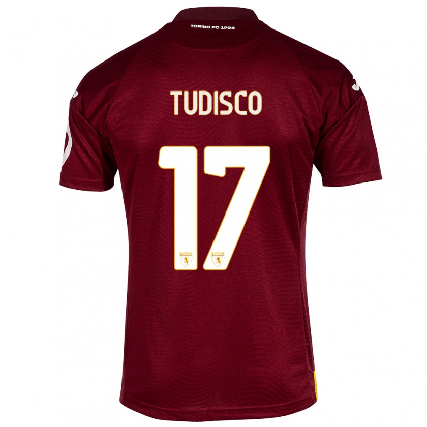 Kandiny Damen Giorgia Tudisco #17 Dunkelrot Heimtrikot Trikot 2023/24 T-Shirt