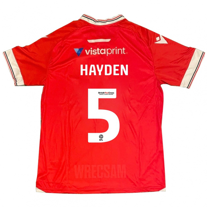 Kandiny Damen Aaron Hayden #5 Rot Heimtrikot Trikot 2023/24 T-Shirt