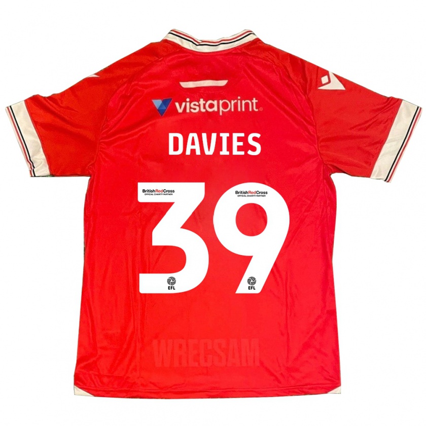 Kandiny Damen Daniel Davies #39 Rot Heimtrikot Trikot 2023/24 T-Shirt