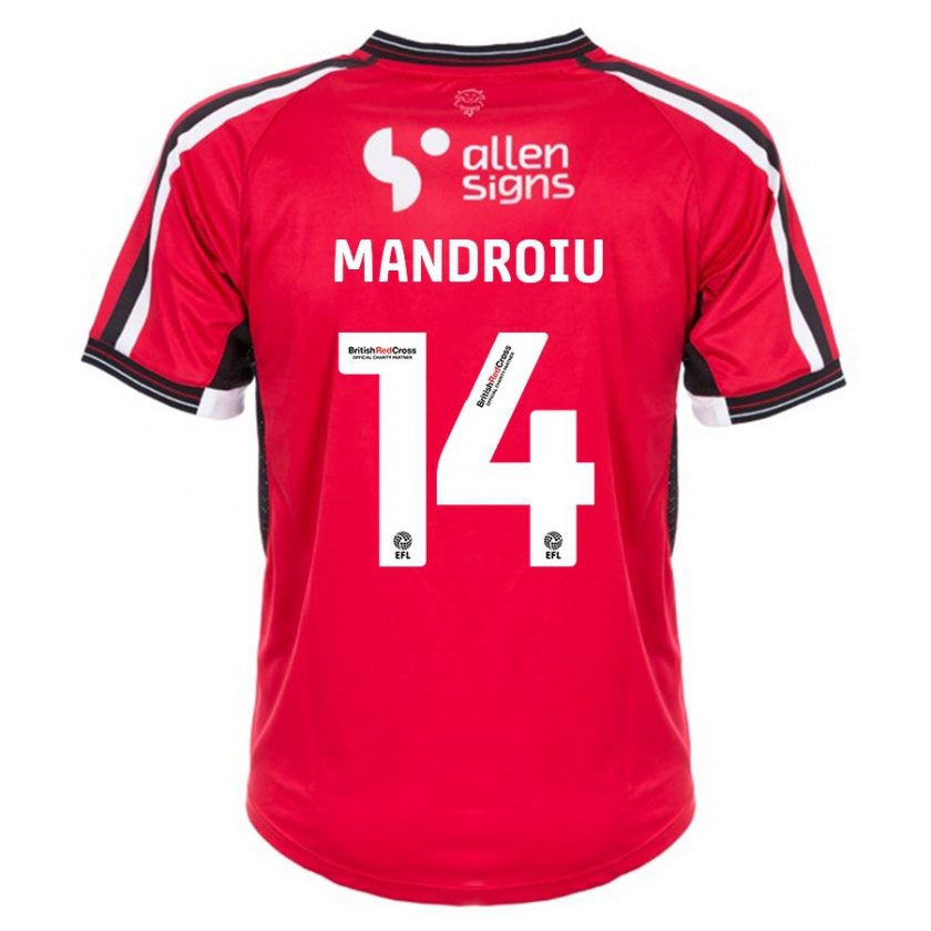 Kandiny Damen Daniel Mandroiu #14 Rot Heimtrikot Trikot 2023/24 T-Shirt