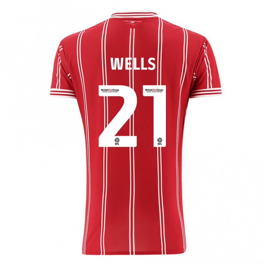 Kandiny Damen Nahki Wells #21 Rot Heimtrikot Trikot 2023/24 T-Shirt