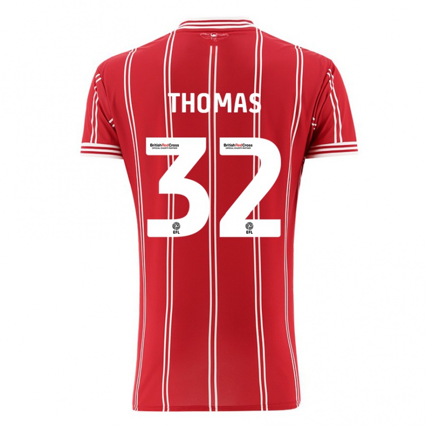 Kandiny Damen Lewis Thomas #32 Rot Heimtrikot Trikot 2023/24 T-Shirt