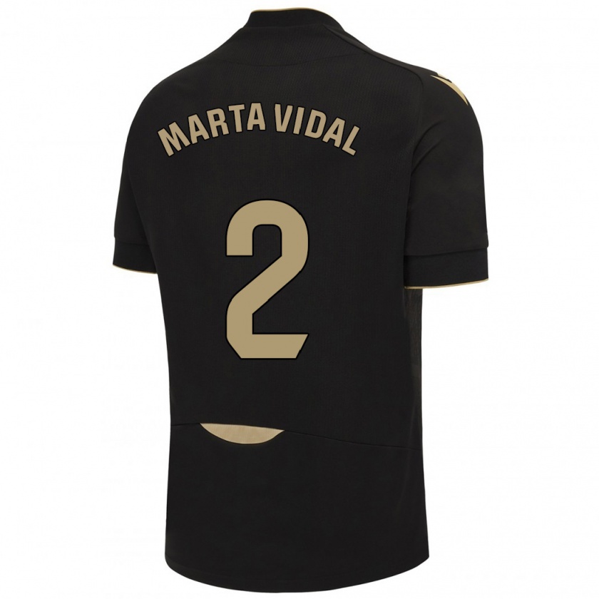 Kandiny Damen Marta Vidal Vela #2 Schwarz Auswärtstrikot Trikot 2023/24 T-Shirt