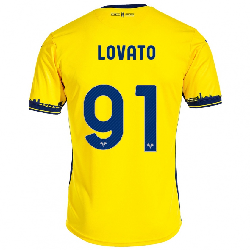 Kandiny Damen Enrico Lovato #91 Gelb Auswärtstrikot Trikot 2023/24 T-Shirt