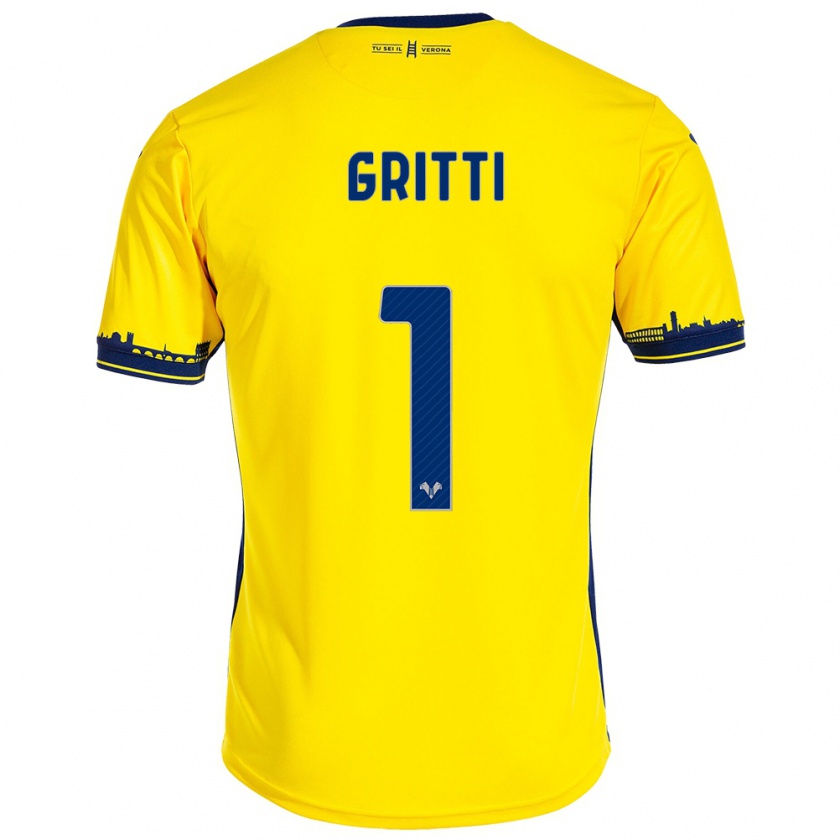 Kandiny Damen Alessia Gritti #1 Gelb Auswärtstrikot Trikot 2023/24 T-Shirt