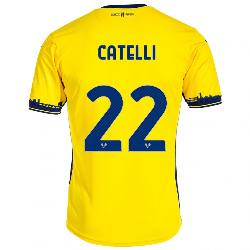 Kandiny Damen Anna Catelli #22 Gelb Auswärtstrikot Trikot 2023/24 T-Shirt