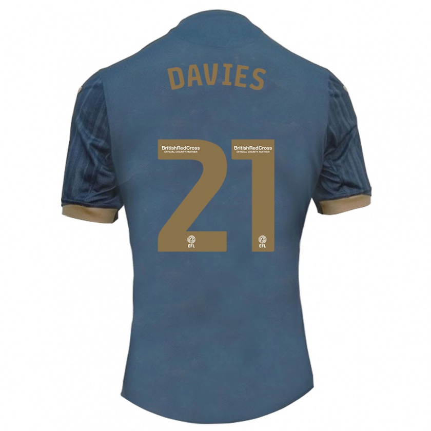 Kandiny Damen Laura Davies #21 Dunkles Blaugrün Auswärtstrikot Trikot 2023/24 T-Shirt