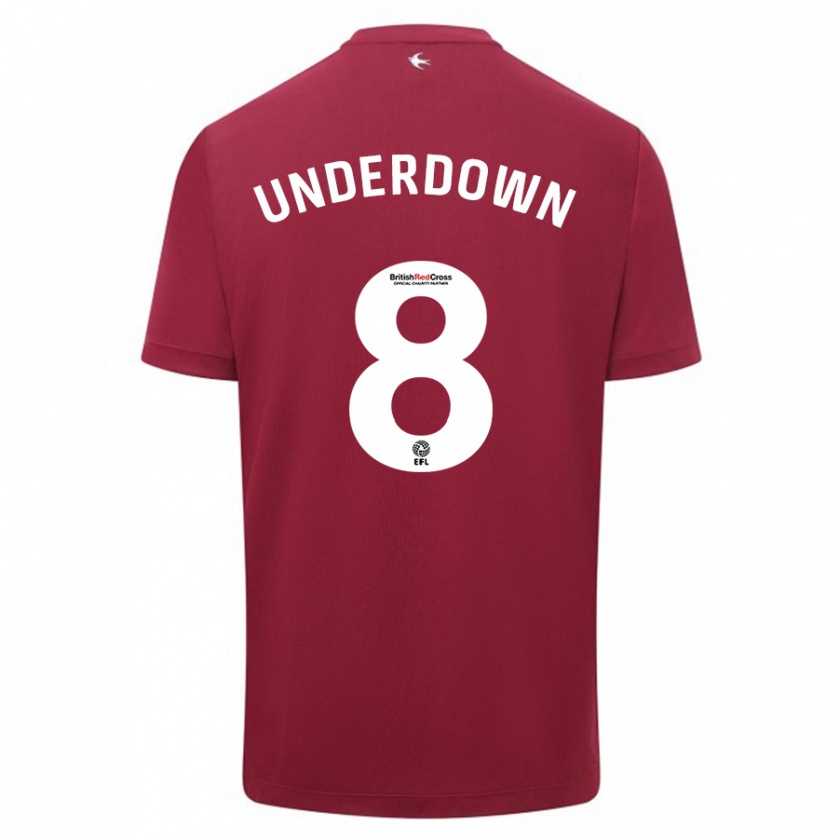 Kandiny Damen Kanisha Underdown #8 Rot Auswärtstrikot Trikot 2023/24 T-Shirt