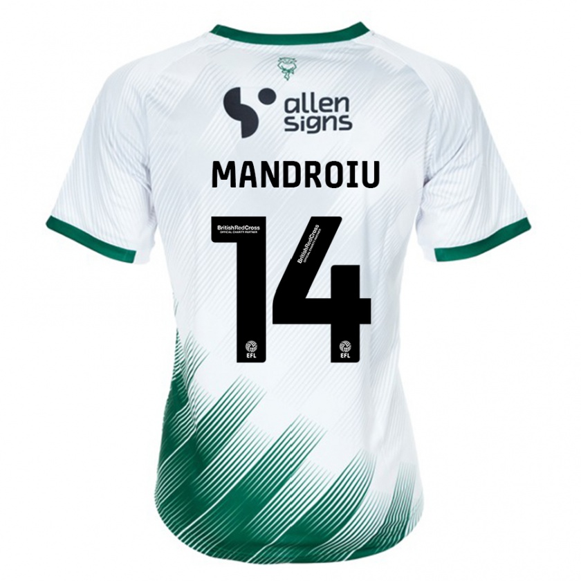 Kandiny Damen Daniel Mandroiu #14 Weiß Auswärtstrikot Trikot 2023/24 T-Shirt