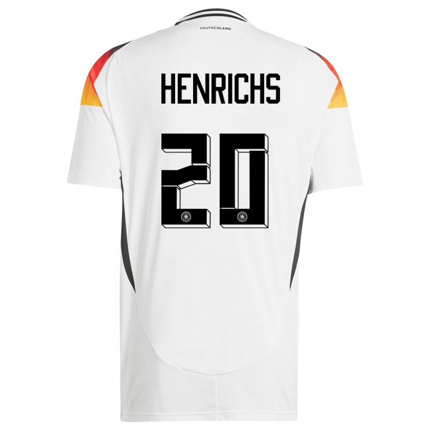 Kandiny Kinder Deutschland Benjamin Henrichs #20 Weiß Heimtrikot Trikot 24-26 T-Shirt