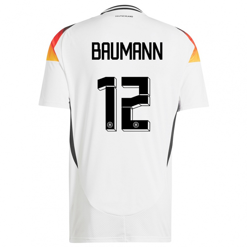 Kandiny Kinder Deutschland Oliver Baumann #12 Weiß Heimtrikot Trikot 24-26 T-Shirt