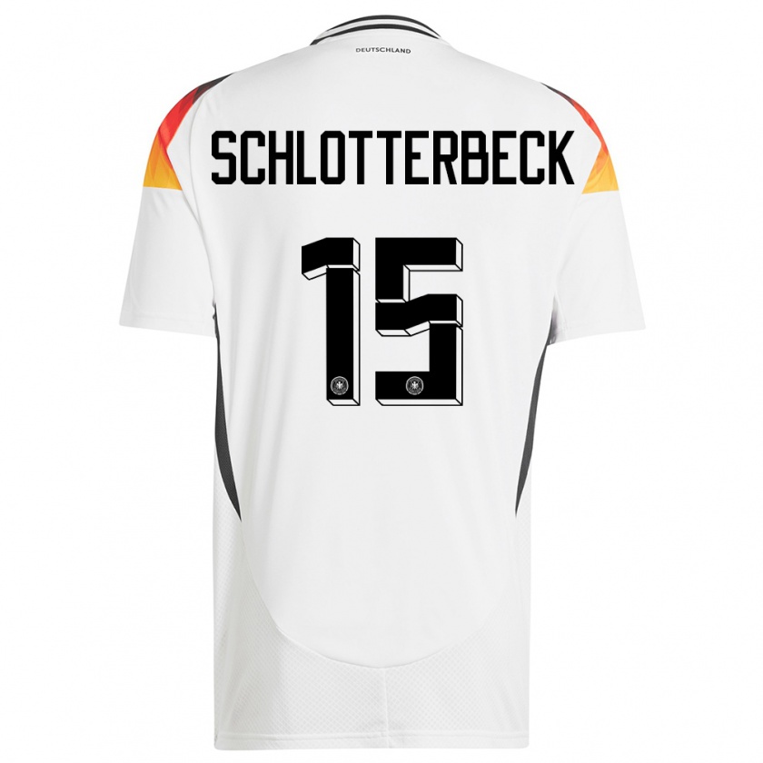 Kandiny Kinder Deutschland Nico Schlotterbeck #15 Weiß Heimtrikot Trikot 24-26 T-Shirt