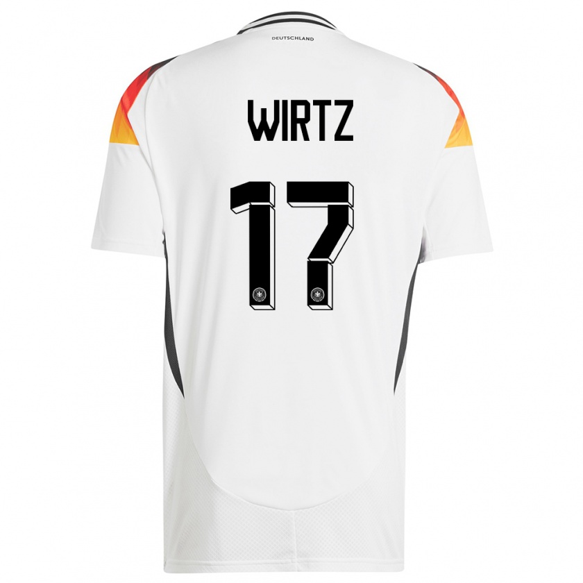 Kandiny Kinder Deutschland Florian Wirtz #17 Weiß Heimtrikot Trikot 24-26 T-Shirt