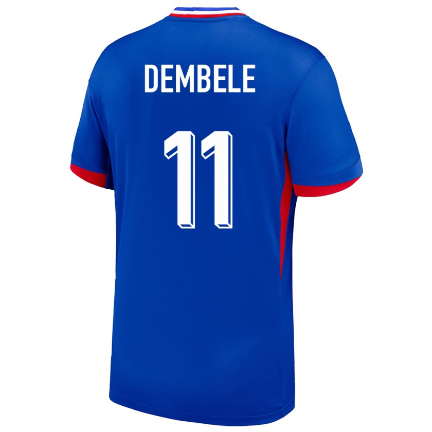 Kandiny Kinder Frankreich Ousmane Dembele #11 Blau Heimtrikot Trikot 24-26 T-Shirt