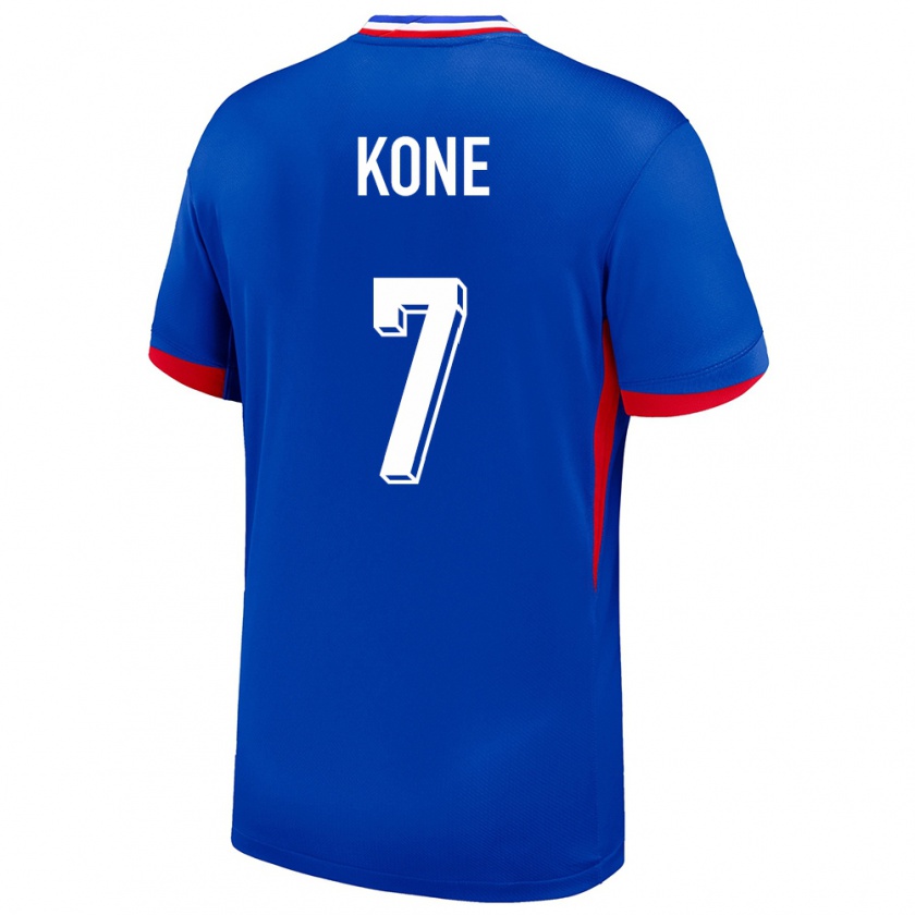 Kandiny Kinder Frankreich Kouadio Kone #7 Blau Heimtrikot Trikot 24-26 T-Shirt