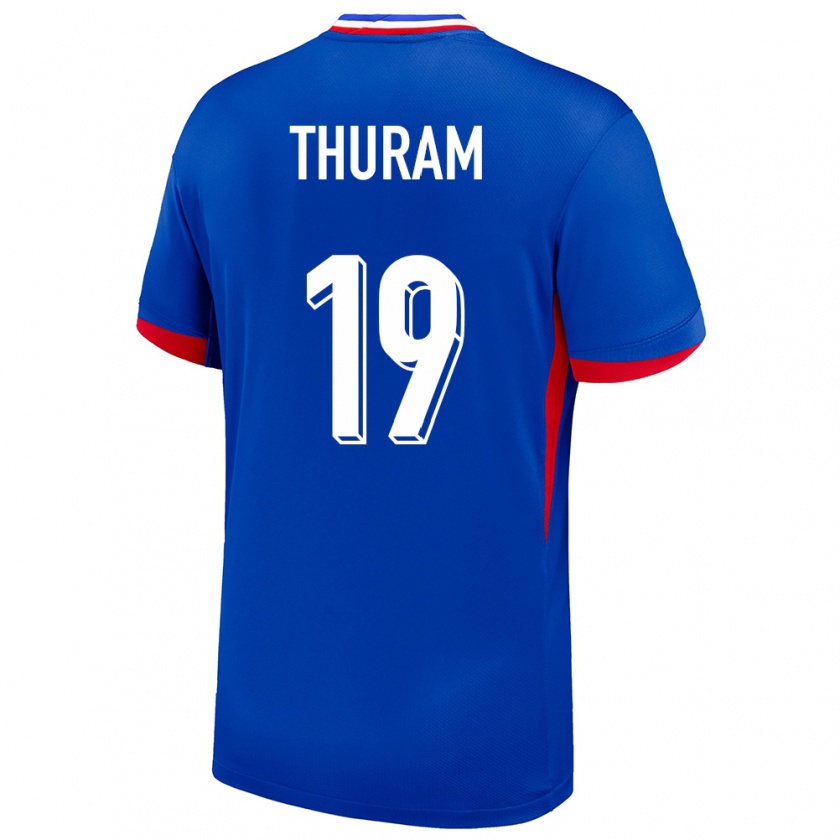 Kandiny Kinder Frankreich Khephren Thuram #19 Blau Heimtrikot Trikot 24-26 T-Shirt